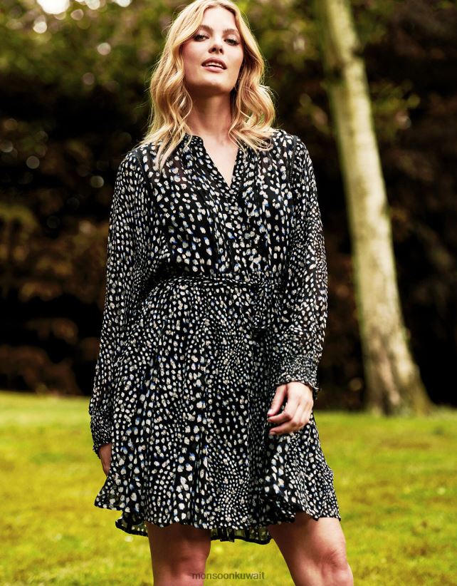 Monsoon UAE - فستان قميص هوليس ملابس أسود Monsoon نحيف N4BV8X180