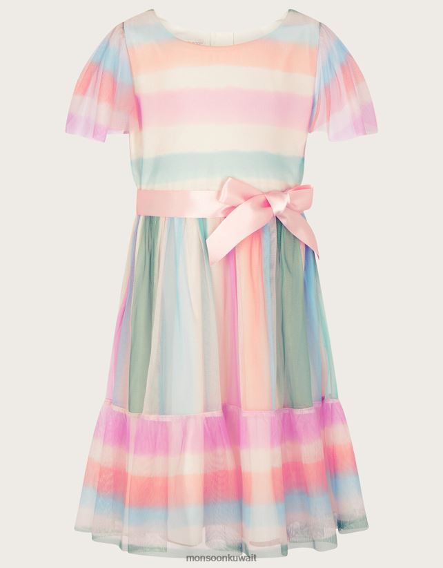 فستان بيبا مخطط من التول ملابس متعدد Monsoon بنت N4BV8X1815 - Monsoon online customer service
