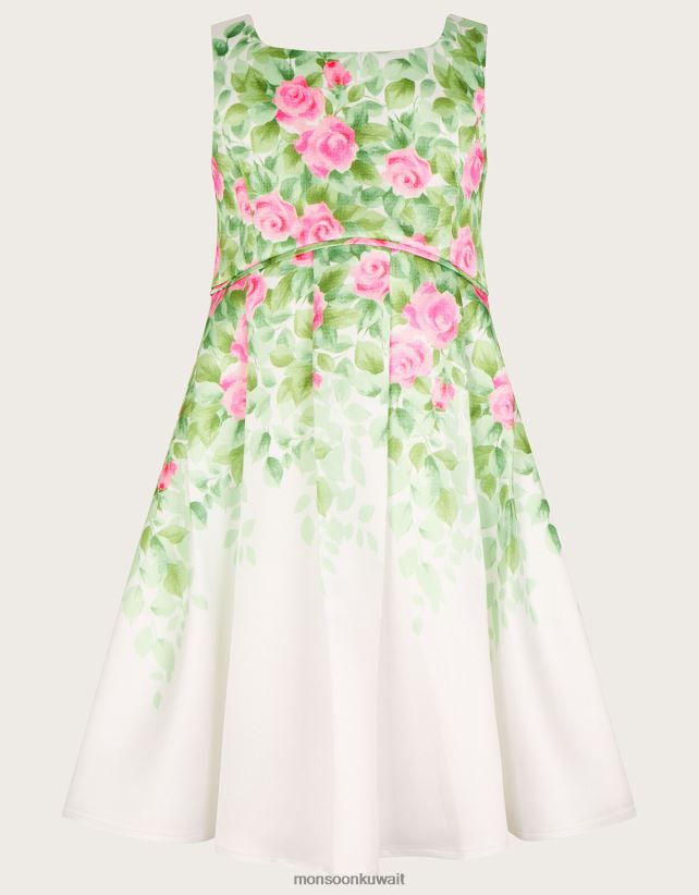 Monsoon Kuwait - فستان دوقة بطبعات نباتية ملابس عاج Monsoon بنت N4BV8X1816