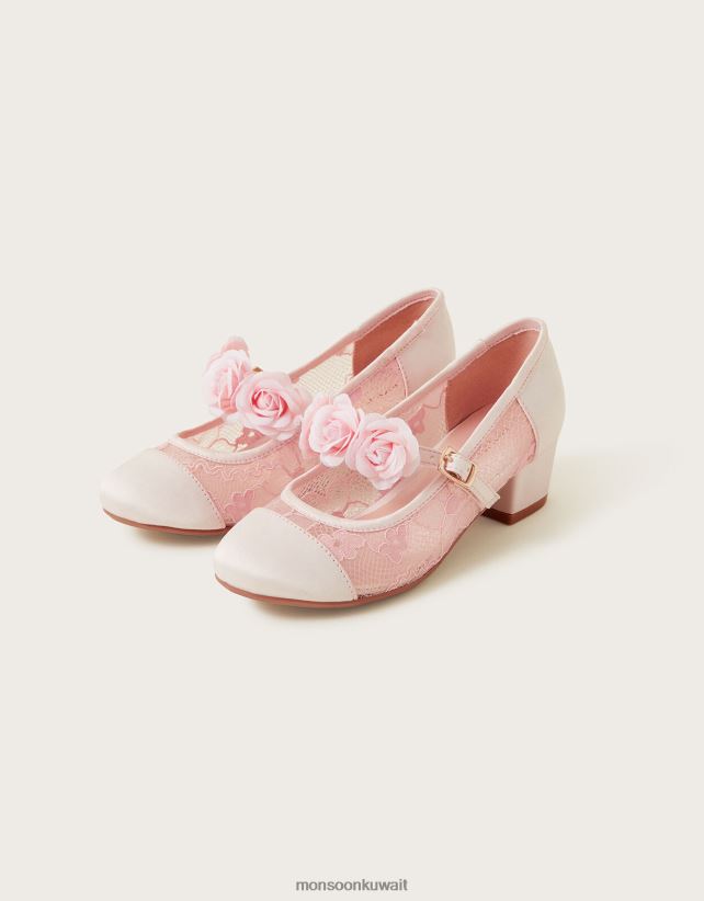 Monsoon Kuwait - زهر الصدار الدانتيل كعب الأميرة أحذية لون القرنفل Monsoon بنت N4BV8X1829