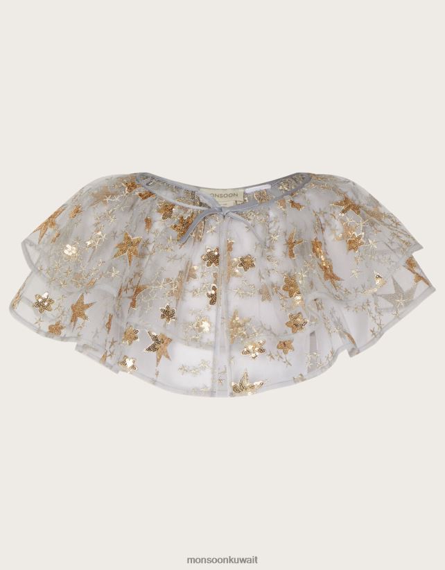 Monsoon Kuwait - أرض العجائب سوبر ستار منمق كيب قصير ملابس رمادي Monsoon بنت N4BV8X1835