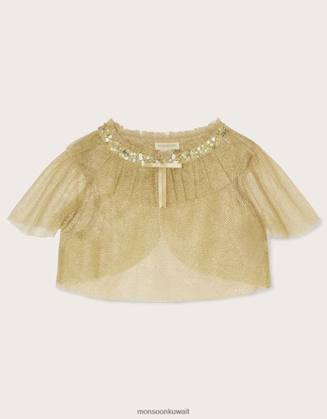 Monsoon UAE - أرض العجائب سترة قصيرة من التول ملابس ذهب Monsoon بنت N4BV8X1845