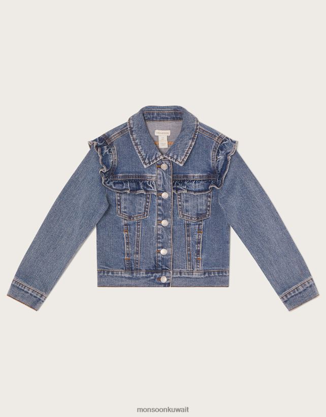 سترة الدنيم هدب ملابس أزرق Monsoon بنت N4BV8X1879 - Monsoon children