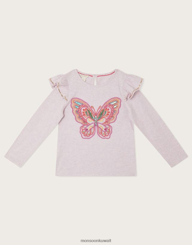 Monsoon UAE - فراشة طويلة الأكمام أعلى ملابس الأرجواني (أرجواني) Monsoon بنت N4BV8X1896