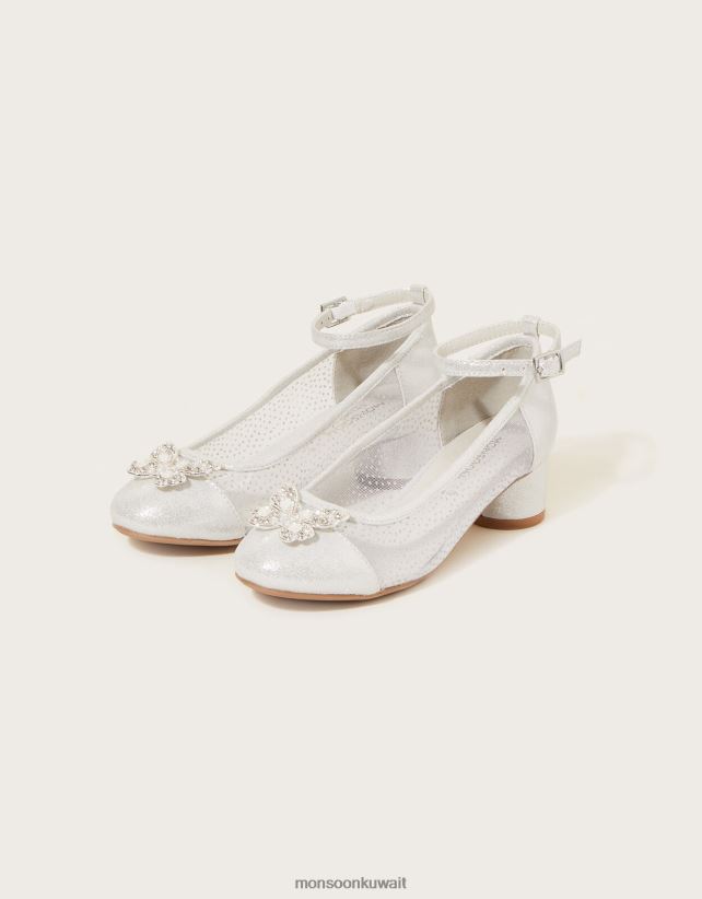 Monsoon accessorize - كعب الأميرة الفراشة أحذية فضة Monsoon بنت N4BV8X1899
