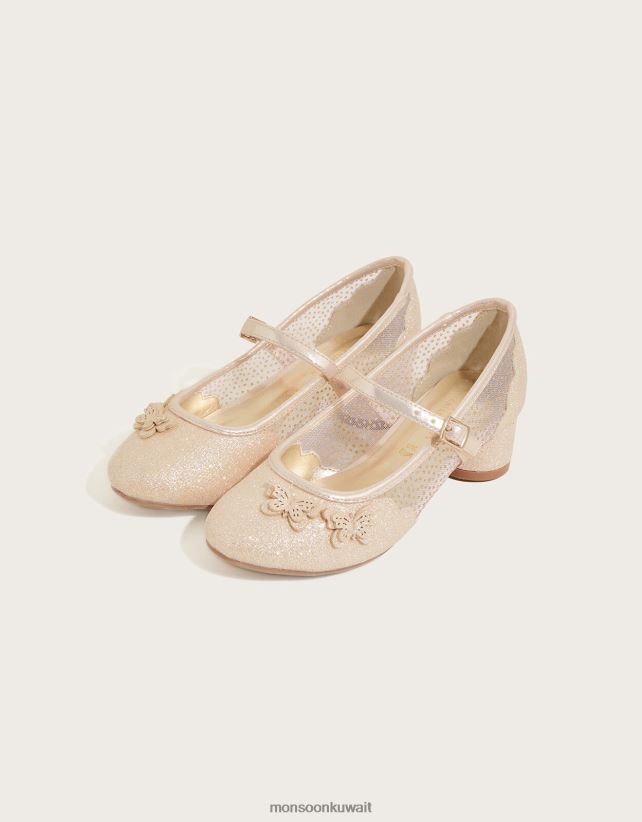 Monsoon محل - كعب الأميرة الفراشة أحذية ذهب Monsoon بنت N4BV8X1904