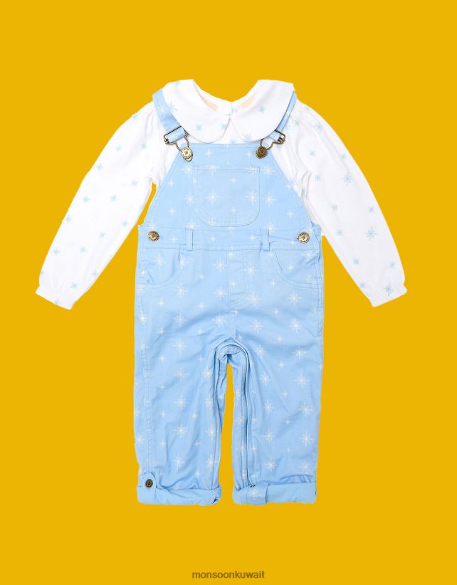 دنغري منقط بطبعة ندفة الثلج ملابس أزرق Monsoon أطفال N4BV8X1909 - Monsoon kuwait avenues