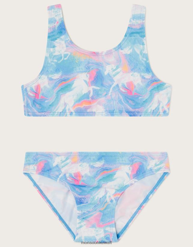 طقم بيكيني رخامي يونيكورن مع بوليستر معاد تدويره ملابس متعدد Monsoon بنت N4BV8X1912 - Monsoon kuwait online shopping