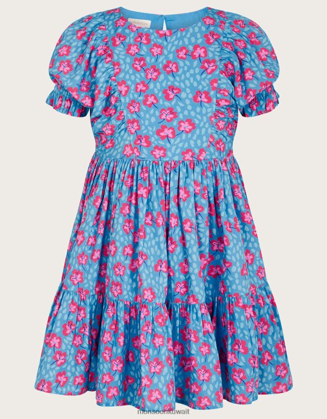 Monsoon UAE - فستان بطباعة أزهار الكرز ملابس أزرق Monsoon بنت N4BV8X1918