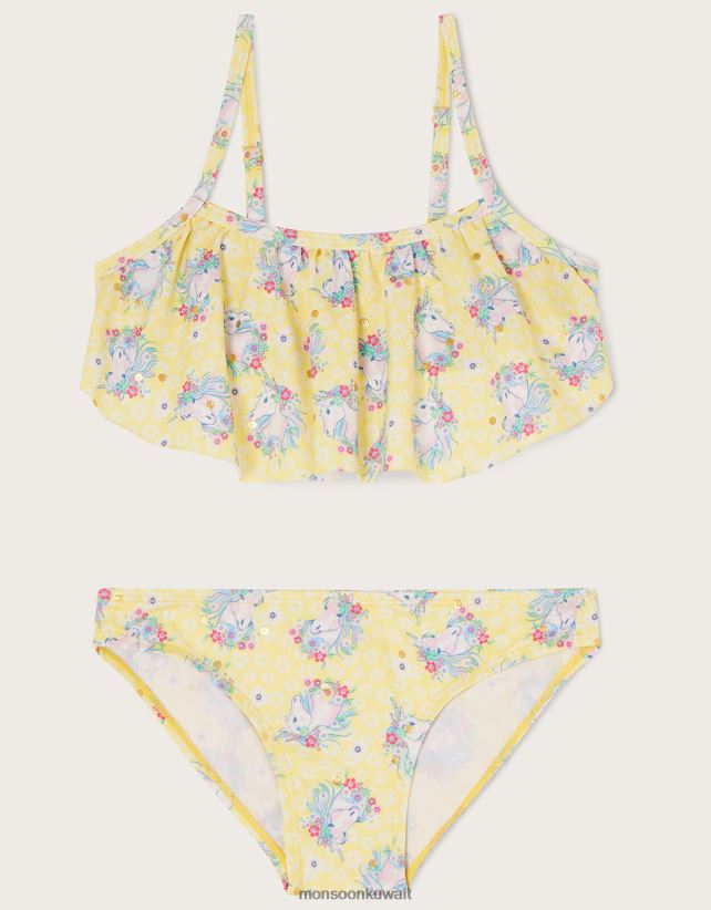 Monsoon UAE - مجموعة بيكيني مكشكشة من رقائق يونيكورن ملابس أصفر Monsoon بنت N4BV8X1932