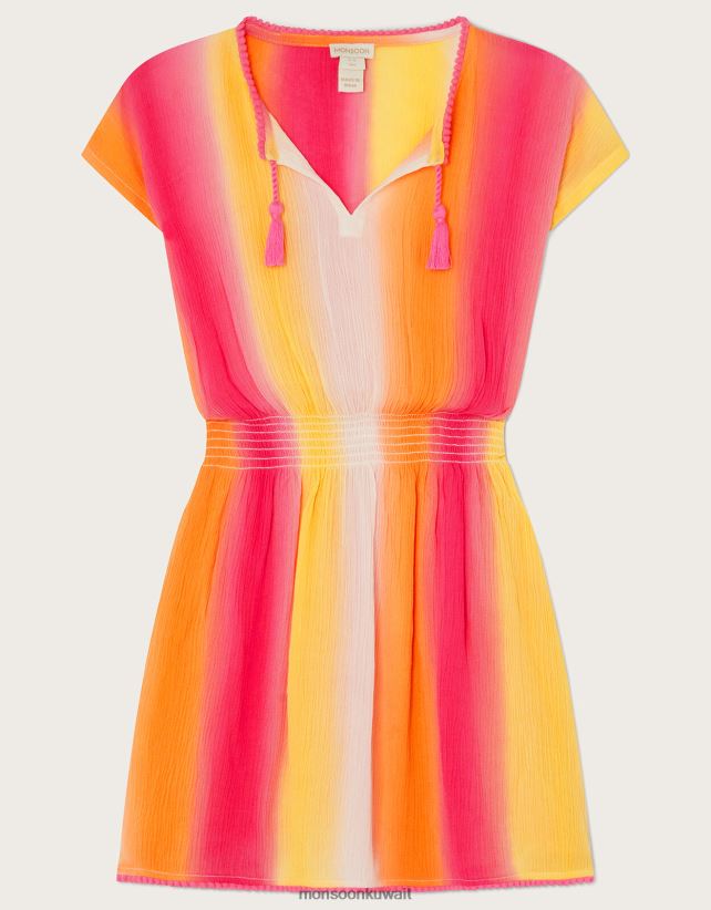 Monsoon محل - فستان قفطان ملون ملابس أصفر Monsoon بنت N4BV8X1936