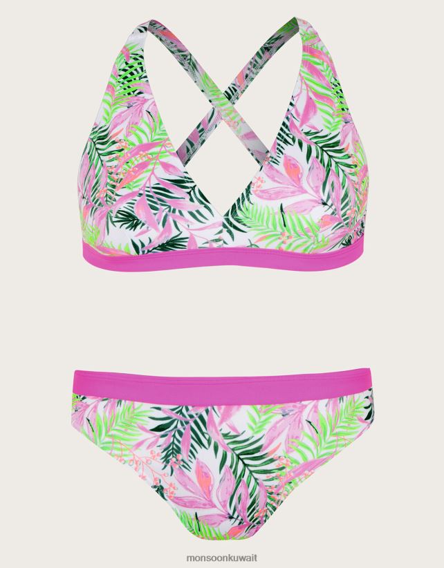 Monsoon Kuwait - مجموعة بيكيني مثلثة جميلة على شكل نخيل ملابس عاج Monsoon بنت N4BV8X1957