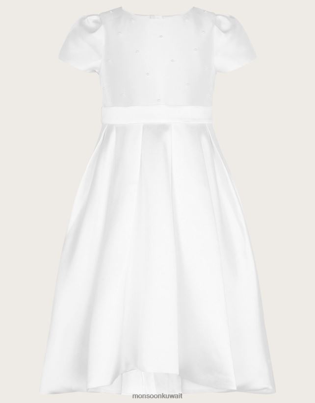 فستان منمق باللؤلؤ من هنريتا ملابس أبيض Monsoon بنت N4BV8X1965 - Monsoon kuwait online shopping
