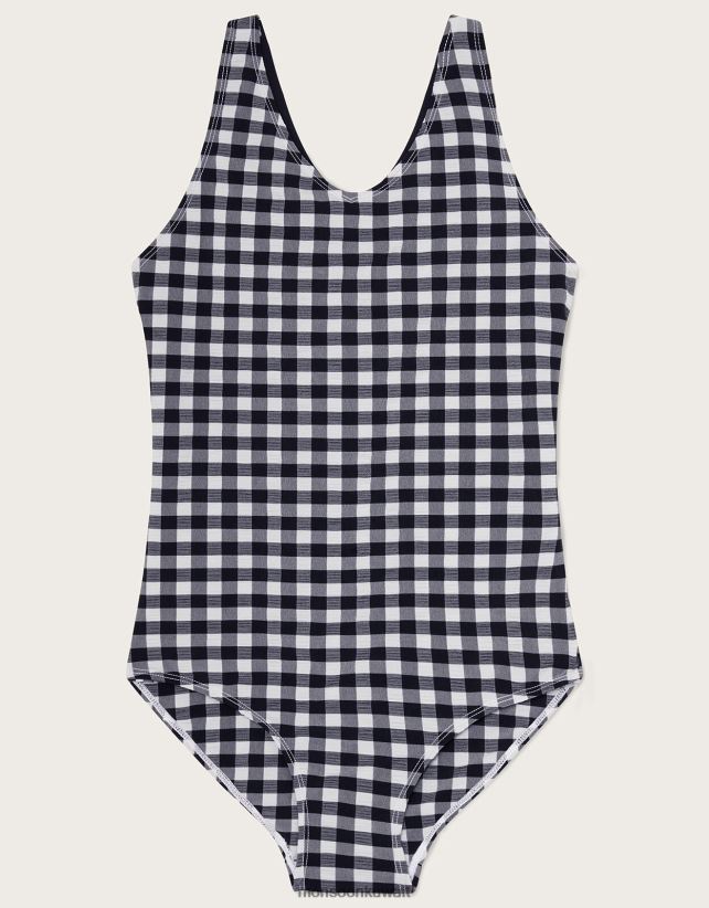 Monsoon محل - ملابس سباحة بحزام خلفي من القماش القطني ملابس أسود Monsoon بنت N4BV8X1968