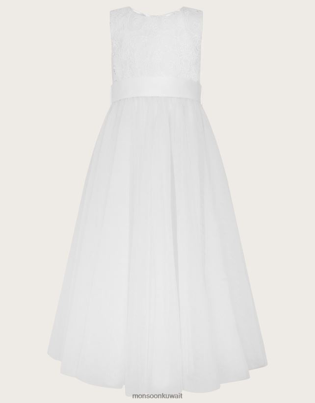 فستان ماكسي من الدانتيل من أليس ملابس أبيض Monsoon بنت N4BV8X2001 - Monsoon kuwait online shopping