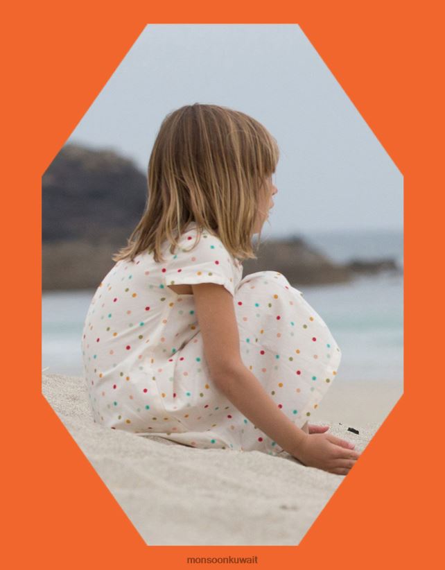 الجذور الخضراء الصغيرة تظهر بقع قوس قزح على الفستان ملابس أبيض Monsoon أطفال N4BV8X2004 - Monsoon online customer service