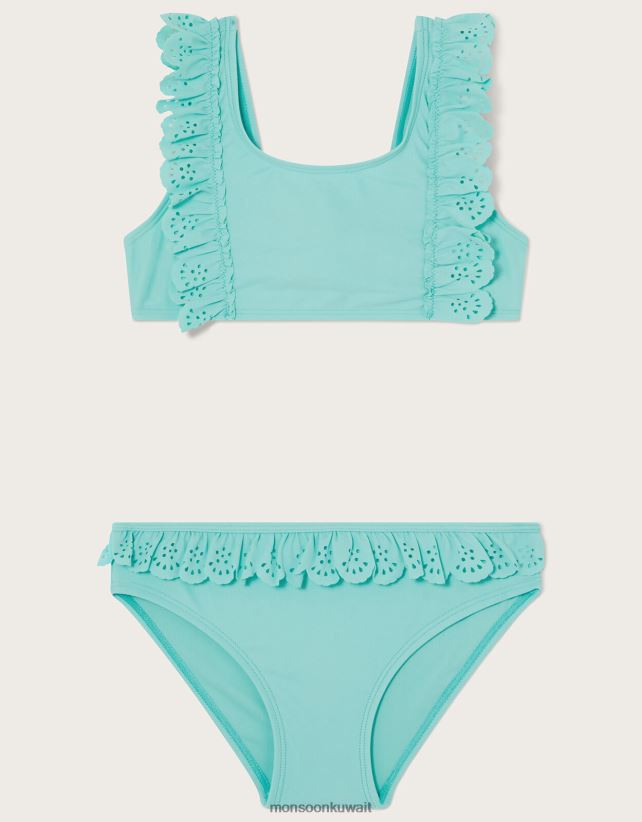 Monsoon معنى - مجموعة بيكيني مكشكشة مقطوعة بالليزر ملابس الأزرق (الفيروز) Monsoon بنت N4BV8X2006