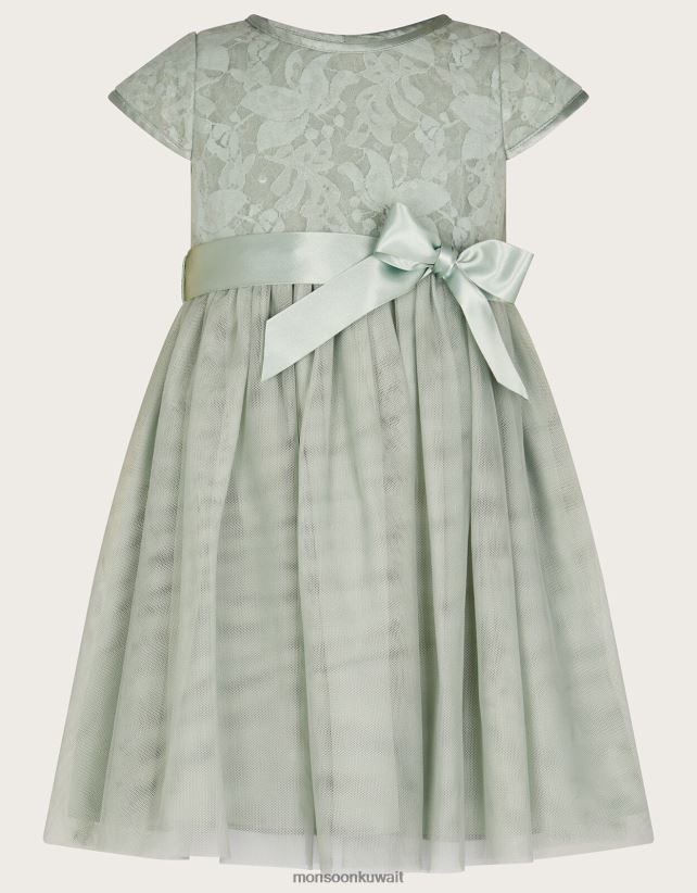 Monsoon Kuwait - فستان ترتر ترتر للأطفال ملابس أخضر Monsoon بنت N4BV8X2049