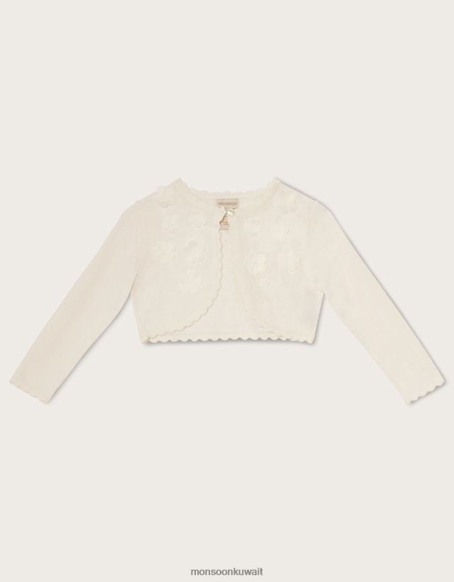 سترة بتلات ثلاثية الأبعاد للأطفال ملابس عاج Monsoon بنت N4BV8X2053 - Monsoon kuwait online shopping
