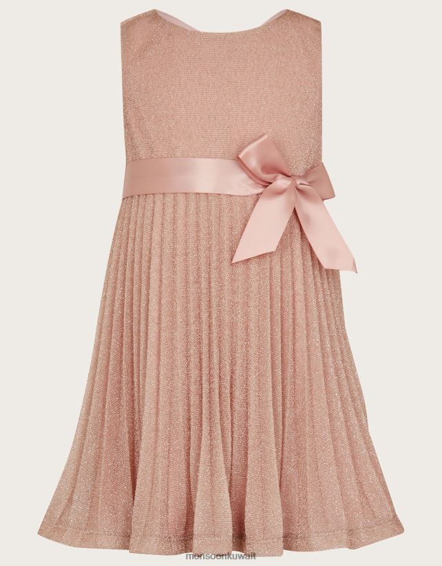 فستان طفل مذهب الورود مطوي ملابس لون القرنفل Monsoon بنت N4BV8X2056 - Monsoon children