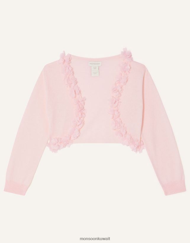 سترة بيبي فلورا ثلاثية الأبعاد على شكل زهرة ملابس لون القرنفل Monsoon بنت N4BV8X2058 - Monsoon online customer service