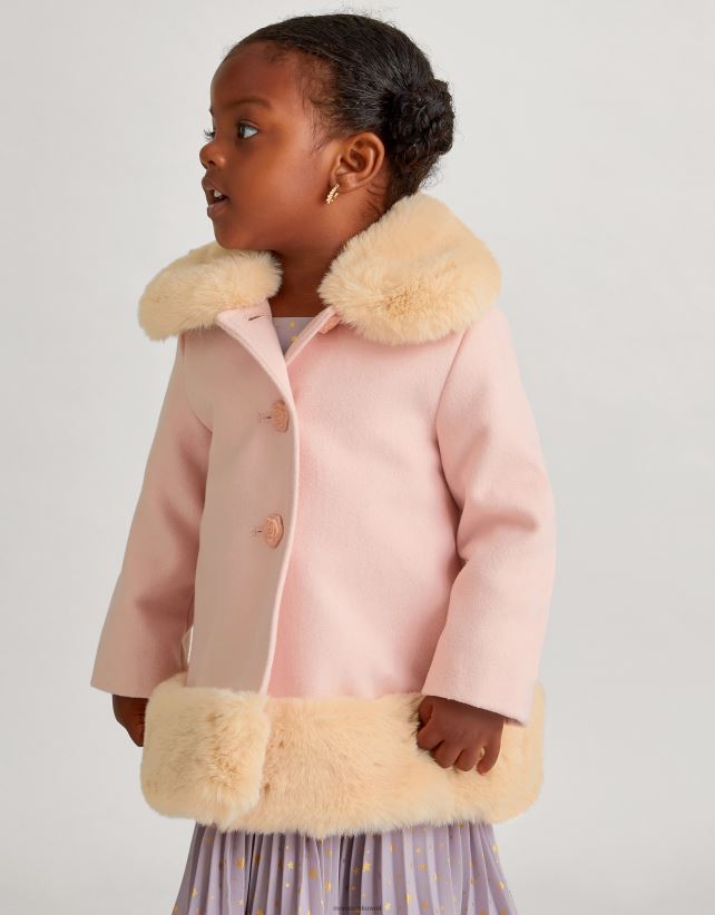 معطف فرو الطفل ملابس الوردي (الوردي الشاحب) Monsoon بنت N4BV8X2073 - Monsoon kuwait avenues