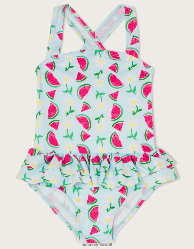 ملابس سباحة بتنورة البطيخ للأطفال ملابس أزرق Monsoon بنت N4BV8X2074 - Monsoon children