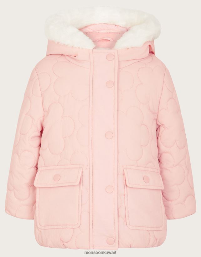 Monsoon Kuwait - معطف مبطن بالزهور للأطفال ملابس الوردي (الوردي الشاحب) Monsoon بنت N4BV8X2078