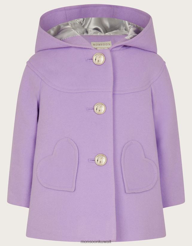 Monsoon UAE - معطف جيب قلب الطفل ملابس الأرجواني (أرجواني) Monsoon بنت N4BV8X2082