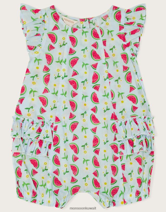 رومبير بطباعة البطيخ للأطفال ملابس أزرق Monsoon بنت N4BV8X2086 - Monsoon kuwait online shopping