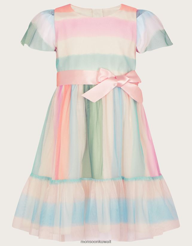 Monsoon UAE - فستان بيبي مخطط من التول ملابس متعدد Monsoon بنت N4BV8X2096