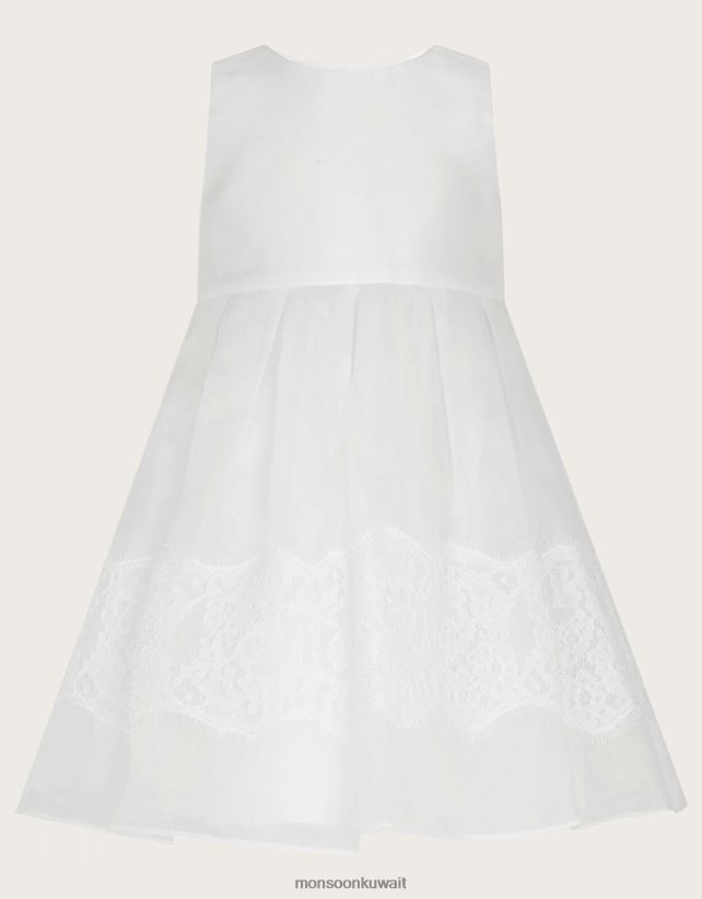 فستان التعميد من الدانتيل للأطفال من ألوفيت ملابس أبيض Monsoon بنت N4BV8X2100 - Monsoon kuwait online shopping