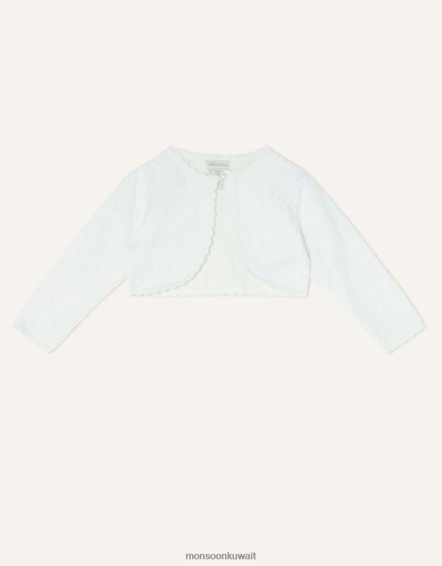 سترة الدانتيل الطفل ملابس عاج Monsoon بنت N4BV8X2106 - Monsoon children