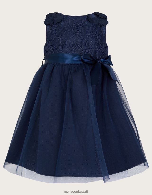 Monsoon accessorize - فستان سكوبا ثلاثي الأبعاد من بيبي فريا ملابس الأزرق الداكن) Monsoon بنت N4BV8X2110