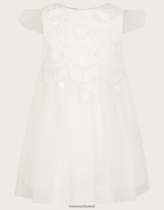 فستان تول من الدانتيل للأطفال من أوفيليا ملابس عاج Monsoon بنت N4BV8X2113 - Monsoon children