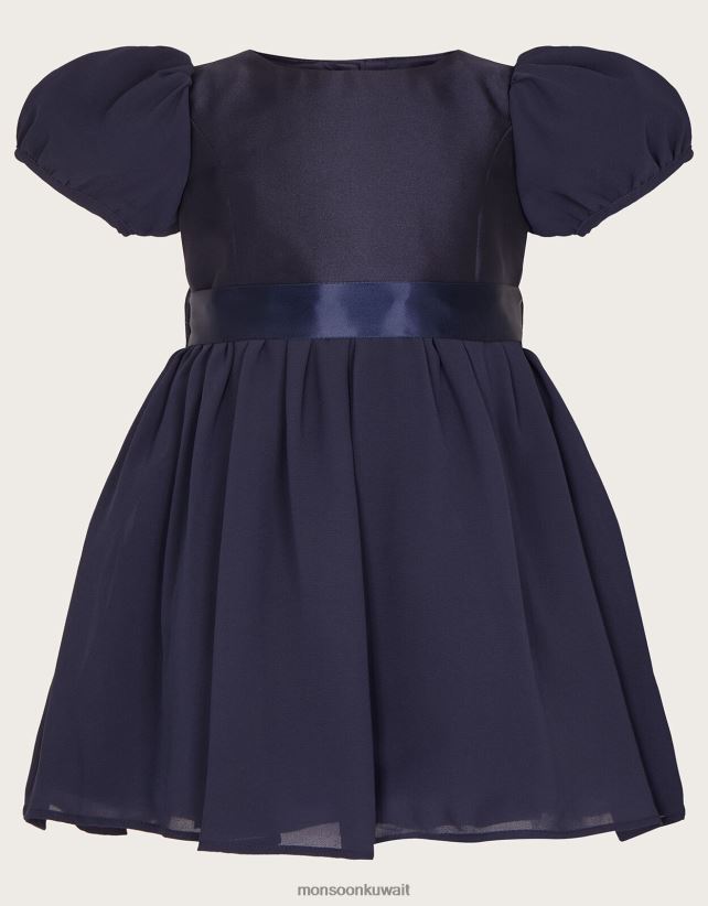 Monsoon UAE - طفل نعتز فستان العروسة الشيفون ملابس الأزرق الداكن) Monsoon بنت N4BV8X2121