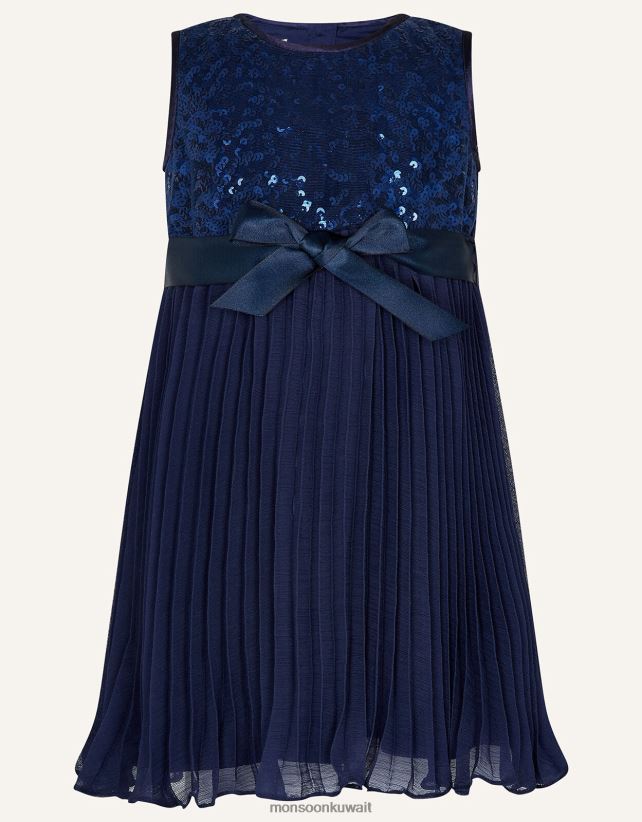 فستان طفل كيتا ملابس الأزرق الداكن) Monsoon بنت N4BV8X2124 - Monsoon children