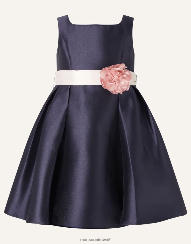 Monsoon UAE - فستان طفلة أودري دوقة من نسيج قطني طويل ملابس الأزرق الداكن) Monsoon بنت N4BV8X2132