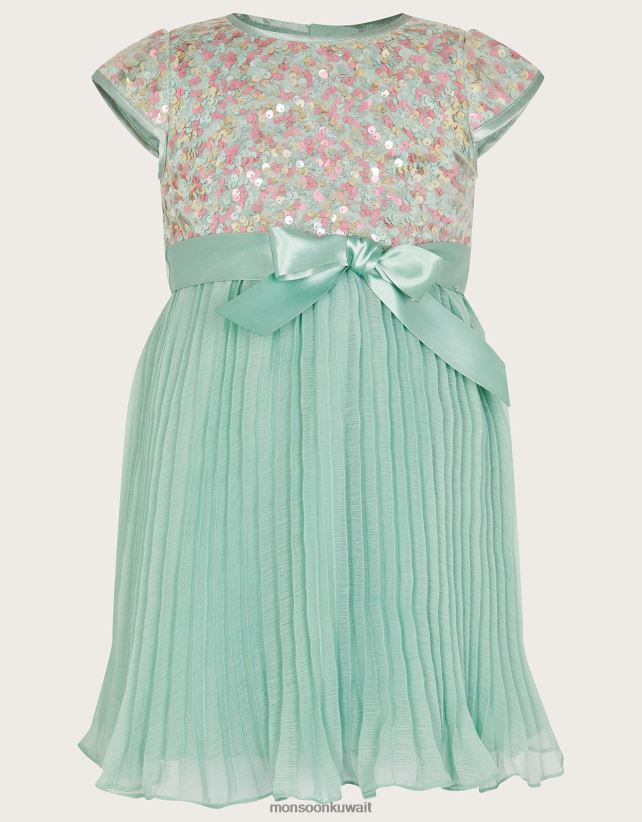 Monsoon accessorize - فستان ديسكو مزين بالترتر للأطفال ملابس الأخضر (النعناع) Monsoon بنت N4BV8X2135
