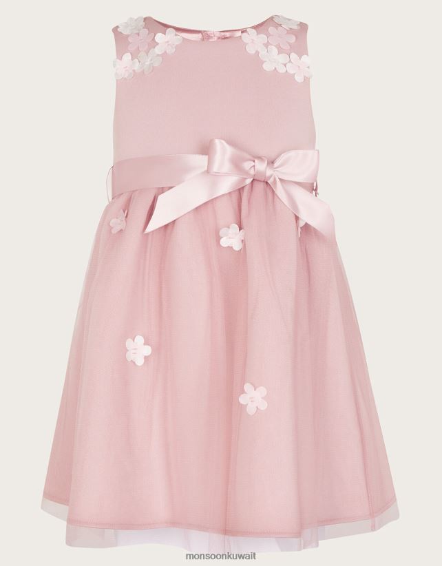فستان بيبي ليلى سكوبا ثلاثي الأبعاد ملابس لون القرنفل Monsoon بنت N4BV8X2137 - Monsoon children