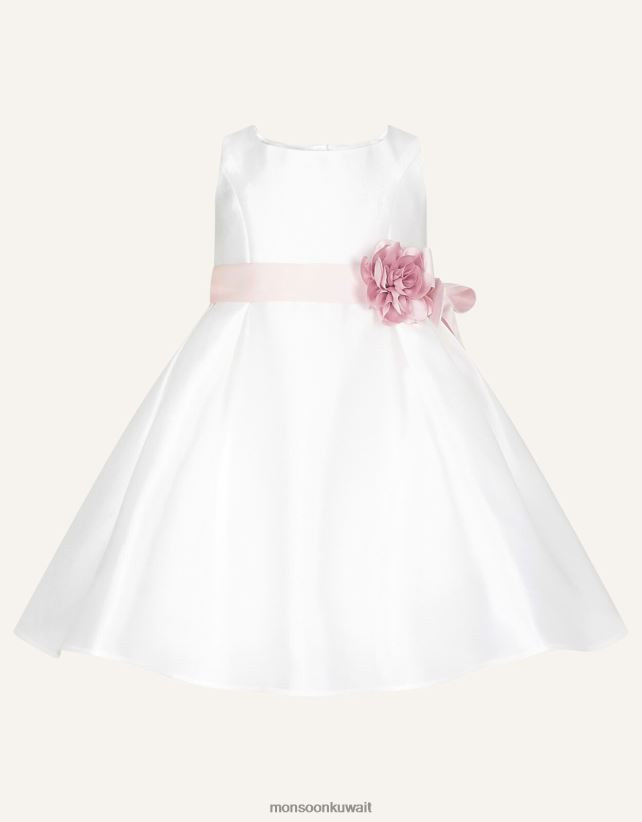 فستان طفلة أودري دوقة من نسيج قطني طويل ملابس عاج Monsoon بنت N4BV8X2138 - Monsoon kuwait online shopping