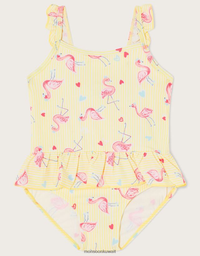Monsoon معنى - ملابس سباحة للأطفال بتنورة فلامنغو مخططة ملابس أصفر Monsoon أطفال N4BV8X2147