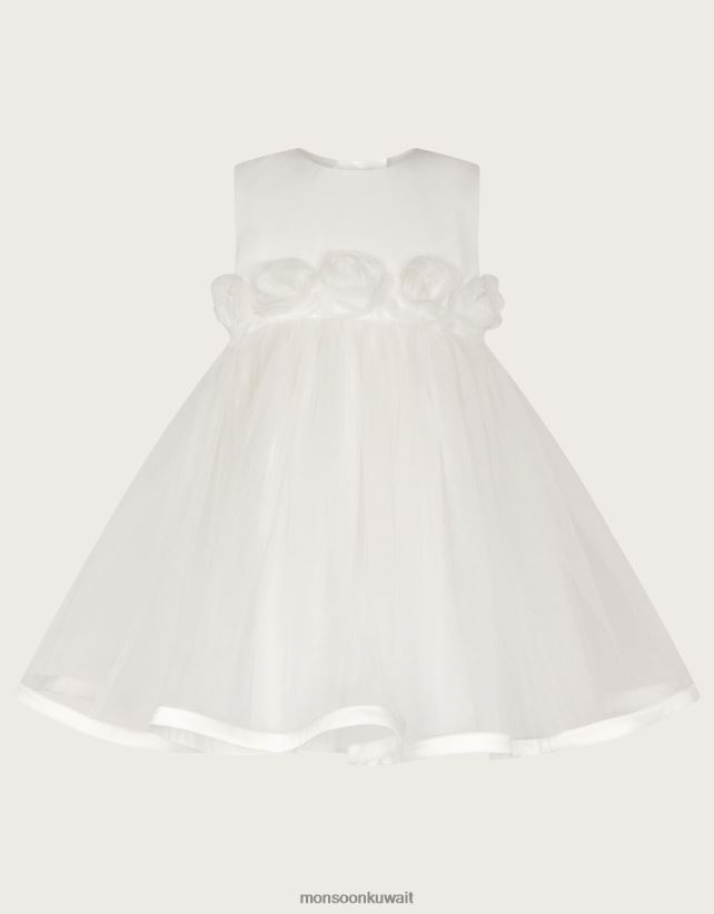 Monsoon accessorize - فستان التعميد ثلاثي الأبعاد من بيبي روزانا ملابس عاج Monsoon بنت N4BV8X2150