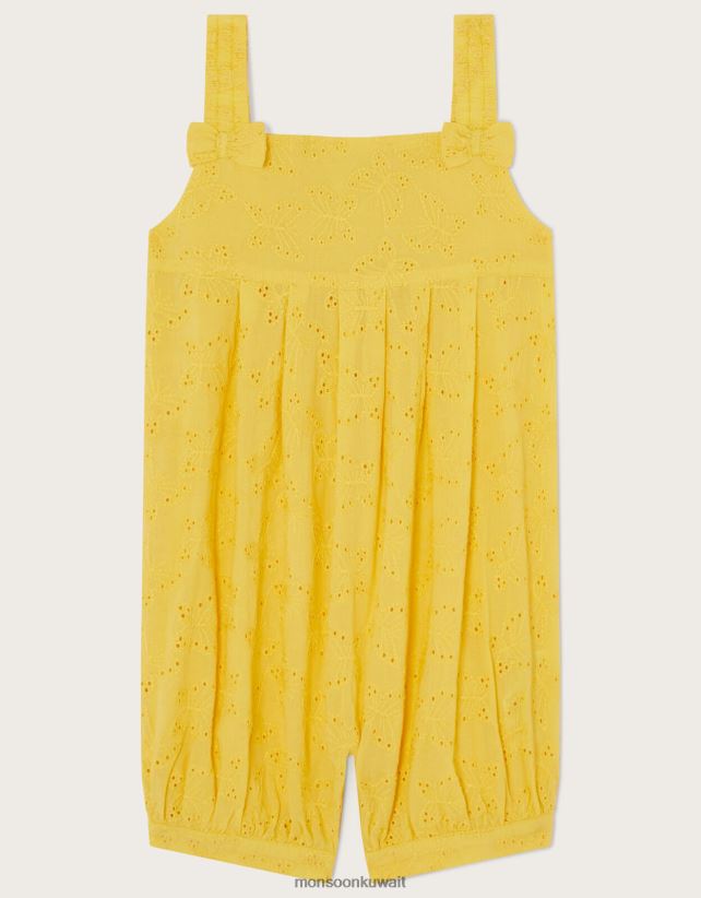 Monsoon Kuwait - رومبير مطرز على شكل فراشة للأطفال ملابس أصفر Monsoon بنت N4BV8X2161