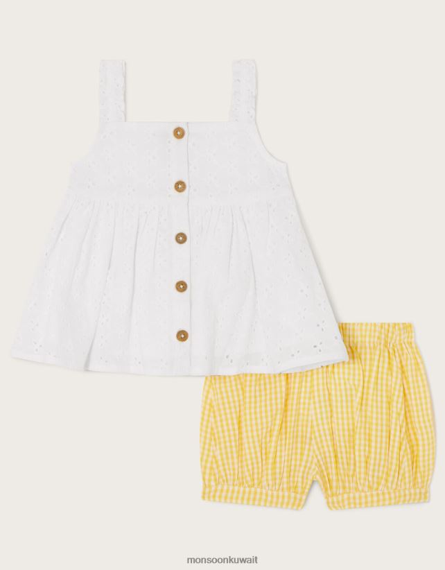 Monsoon accessorize - مجموعة بروديري اطفال ملابس أصفر Monsoon بنت N4BV8X2174