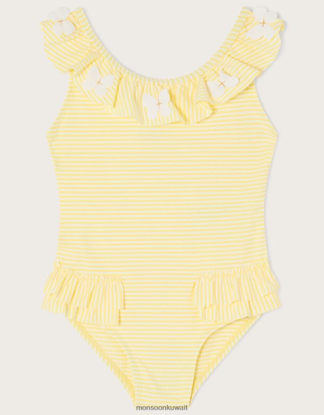 ملابس سباحة مكشكشة للأطفال من القماش القطني ملابس أصفر Monsoon بنت N4BV8X2178 - Monsoon kuwait online shopping