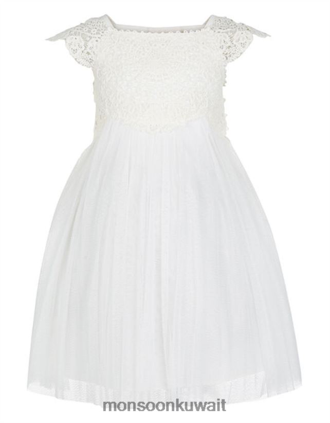 فستان بيبي استيلا كروشيه للمناسبات ملابس عاج Monsoon بنت N4BV8X2183 - Monsoon kuwait avenues