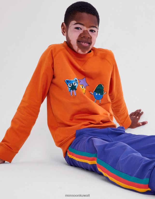 سترة وحشية برقبة دائرية ملابس البرتقالي Monsoon ولد N4BV8X2189 - Monsoon children