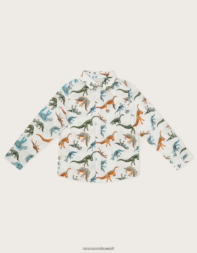Monsoon UAE - قميص جيب ديناصور ملابس عاج Monsoon ولد N4BV8X2195