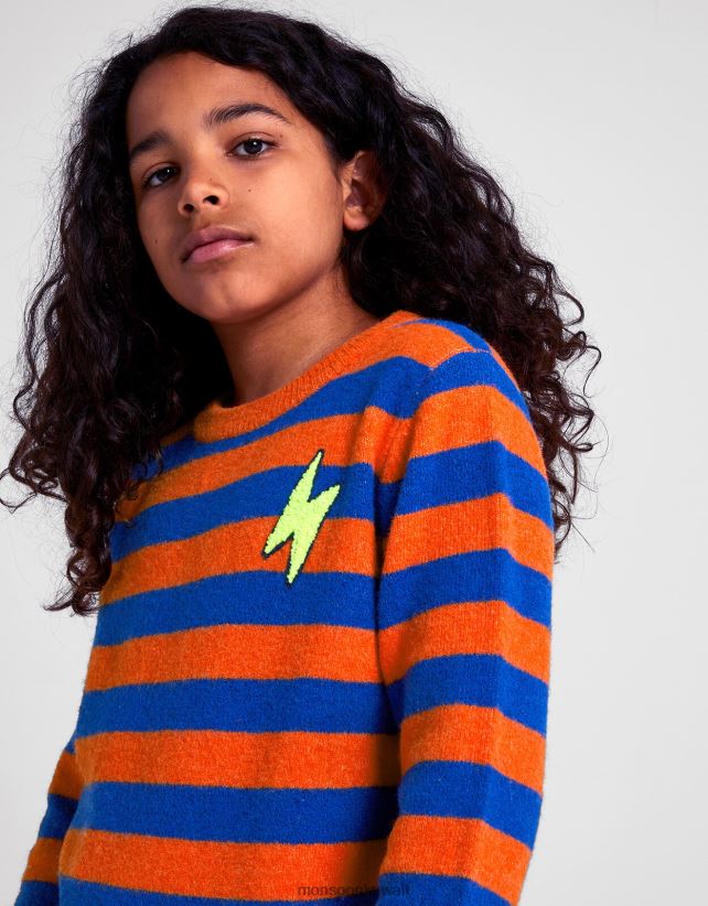 Monsoon Kuwait - سترة متماسكة شريطية ملابس البرتقالي Monsoon ولد N4BV8X2200